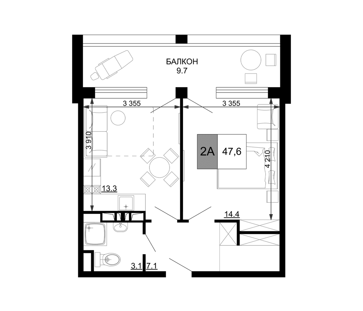 Продается 2-комн. квартира, 37.9 м²