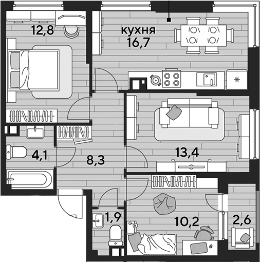 Продается 3-комн. квартира, 67.4 м²