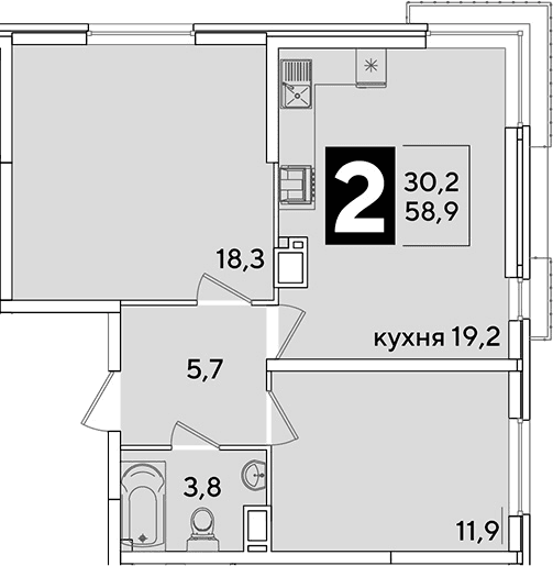 Продается 3-комн. квартира, 58.9 м²
