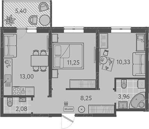 Продается 2-комн. квартира, 48.87 м²