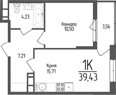 Продается 1-комн. квартира, 37.65 м²
