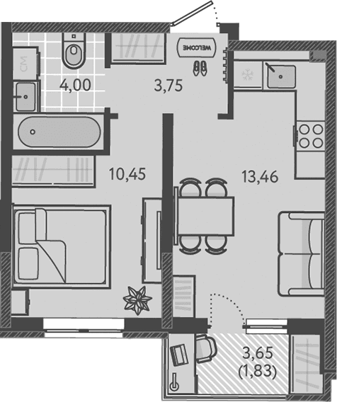 Продается 1-комн. квартира, 31.66 м²