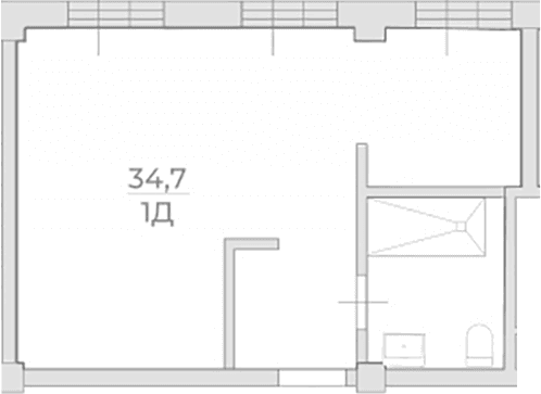 Продается 1-комн. квартира, 34.7 м²