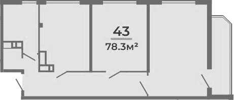 Продается 1-комн. квартира, 71.6 м²