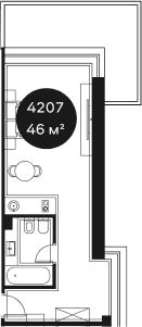 Продается 1-комн. квартира, 45.66 м²