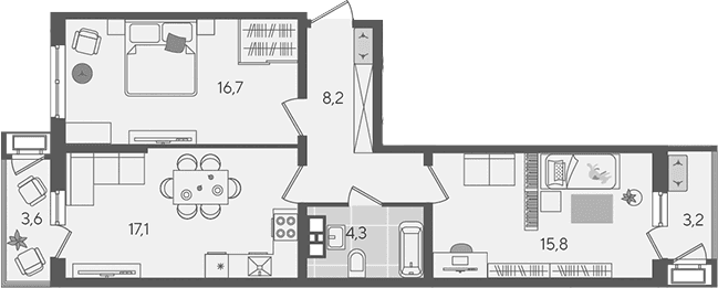 Продается 3-комн. квартира, 62.1 м²