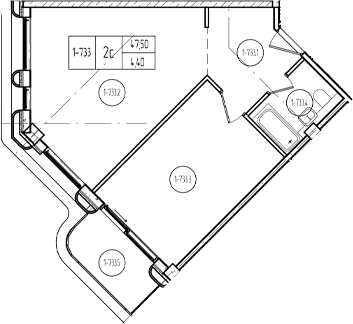 Продается 1-комн. квартира, 47.56 м²