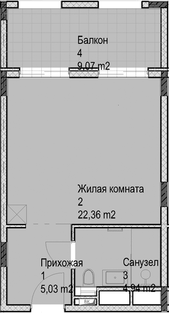 Продается 1-комн. квартира, 32.3 м²
