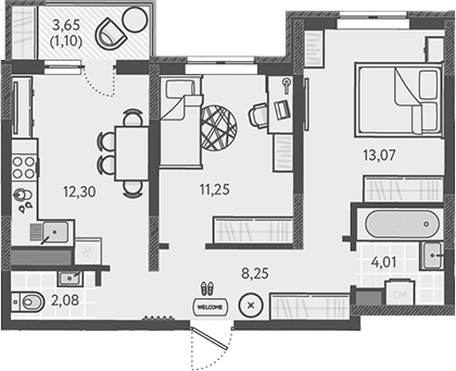 Продается 2-комн. квартира, 50.96 м²