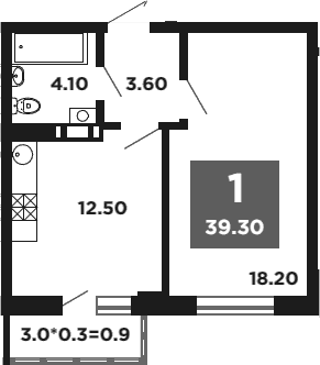 Продается 1-комн. квартира, 38.4 м²