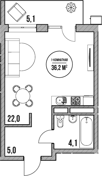 Продается 1-комн. квартира, 31.1 м²