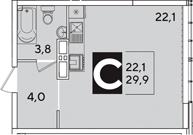 Продается 1-комн. квартира, 29.9 м²