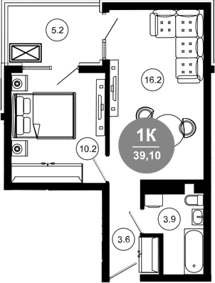 Продается 2-комн. квартира, 35 м²