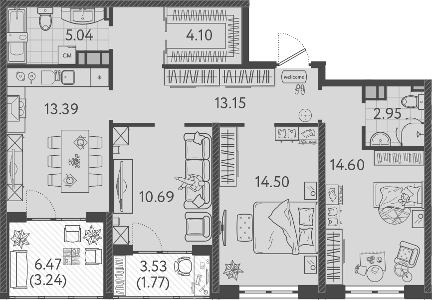 Продается 3-комн. квартира, 77.24 м²