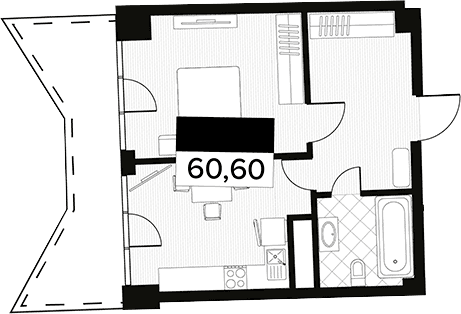 Продается 1-комн. квартира, 50.1 м²