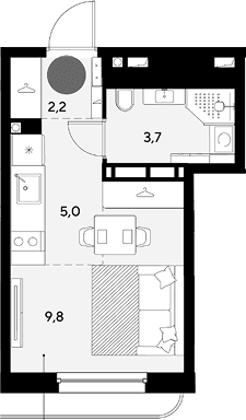 Продается 1-комн. квартира, 20.7 м²