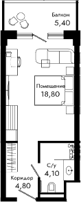 Продается 1-комн. квартира, 27.7 м²