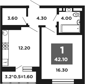 Продается 1-комн. квартира, 40.5 м²