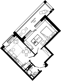 Продается 1-комн. квартира, 46.5 м²