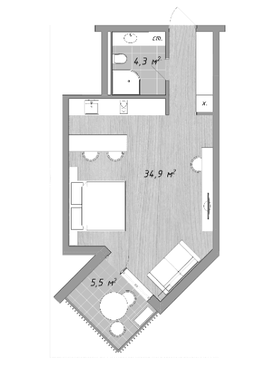 Продается 1-комн. квартира, 39.2 м²