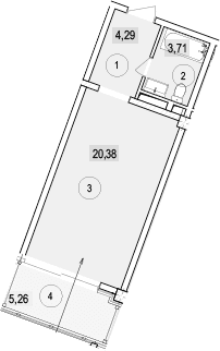 Продается 1-комн. квартира, 28.38 м²