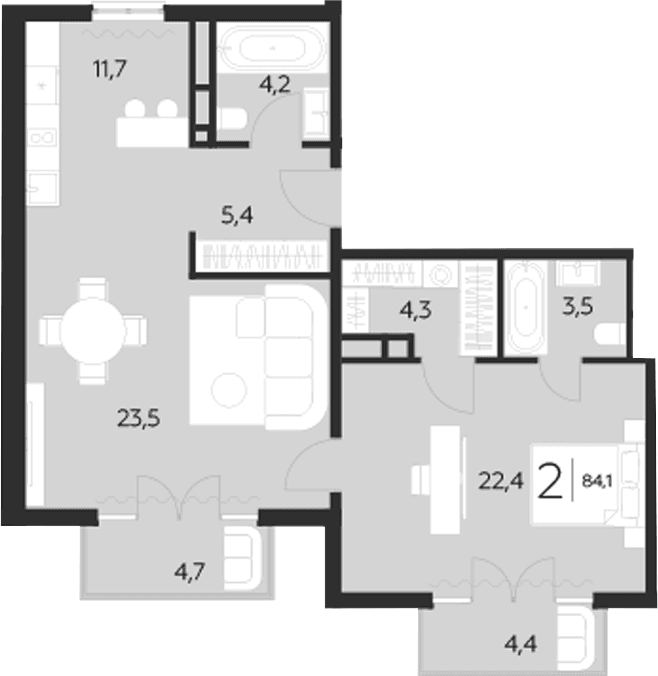 Продается 2-комн. квартира, 75 м²