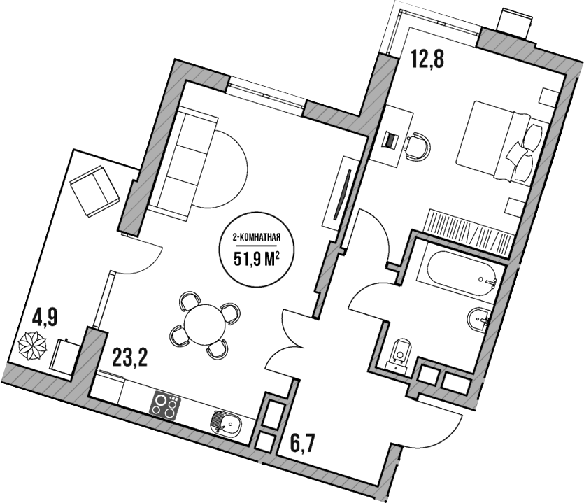 Продается 2-комн. квартира, 47 м²