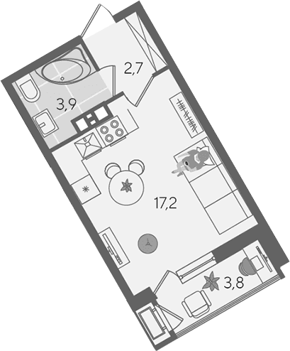 Продается 1-комн. квартира, 23.8 м²