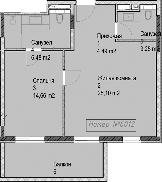 Продается 2-комн. квартира, 54 м²