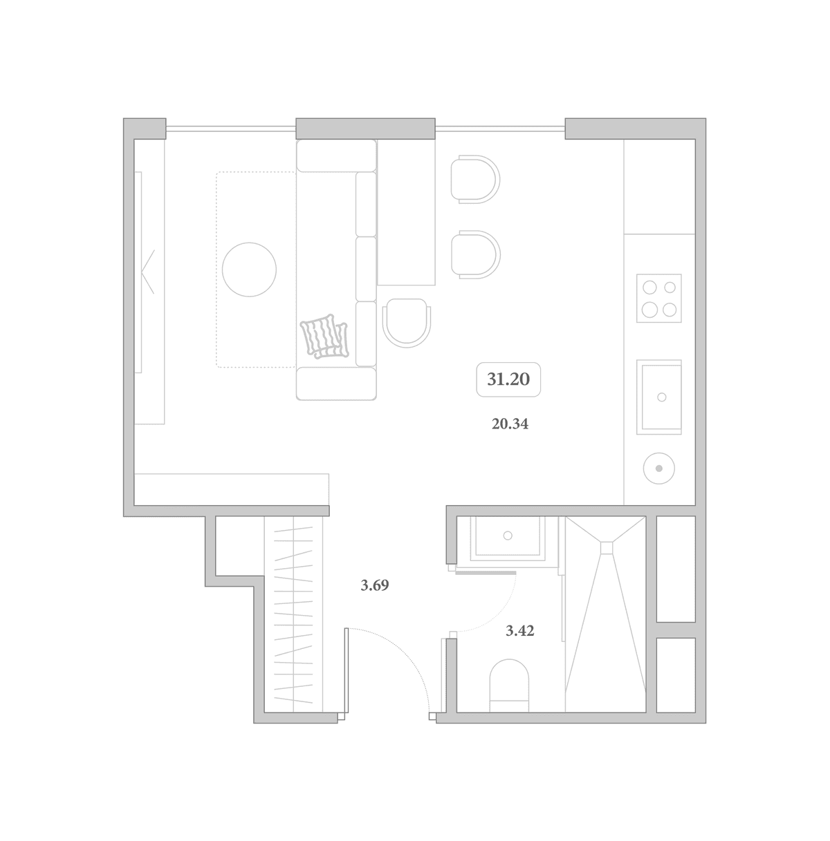Продается 1-комн. квартира, 28.6 м²