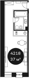 Продается 1-комн. квартира, 36.85 м²