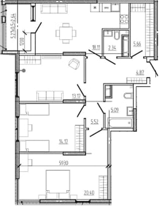 Продается 4-комн. квартира, 89.33 м²
