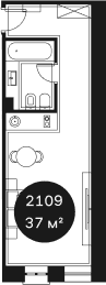 Продается 1-комн. квартира, 36.85 м²