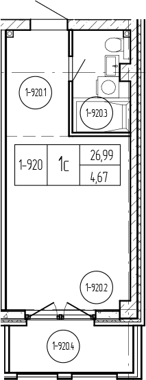 Продается 1-комн. квартира, 27.31 м²