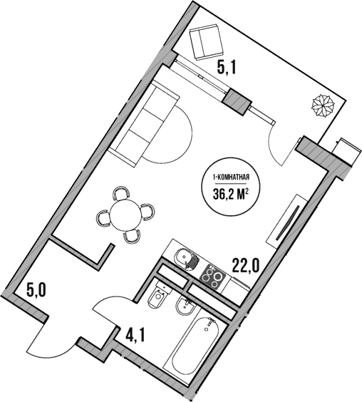 Продается 1-комн. квартира, 31.1 м²