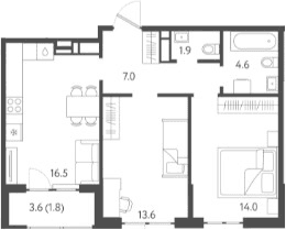 Продается 3-комн. квартира, 56.6 м²
