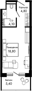 Продается 1-комн. квартира, 27.7 м²