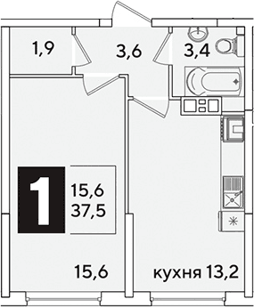 Продается 1-комн. квартира, 37.5 м²