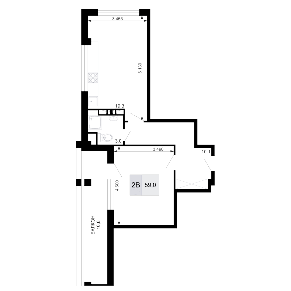 Продается 2-комн. квартира, 48.2 м²