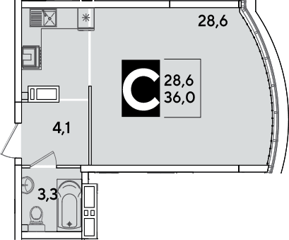 Продается 1-комн. квартира, 36 м²