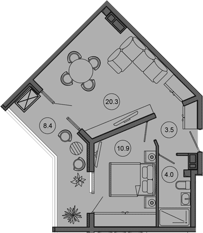 Продается 2-комн. квартира, 38.7 м²