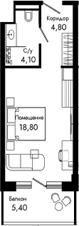 Продается 1-комн. квартира, 27.7 м²