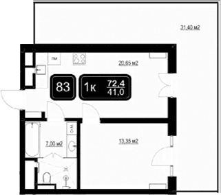 Продается 2-комн. квартира, 41 м²