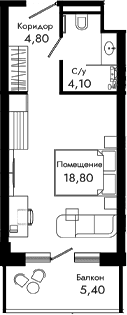 Продается 1-комн. квартира, 27.7 м²
