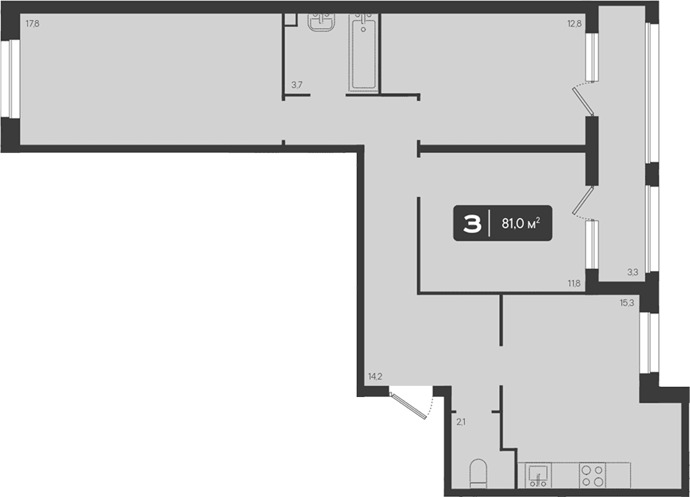 Продается 3-комн. квартира, 77.7 м²