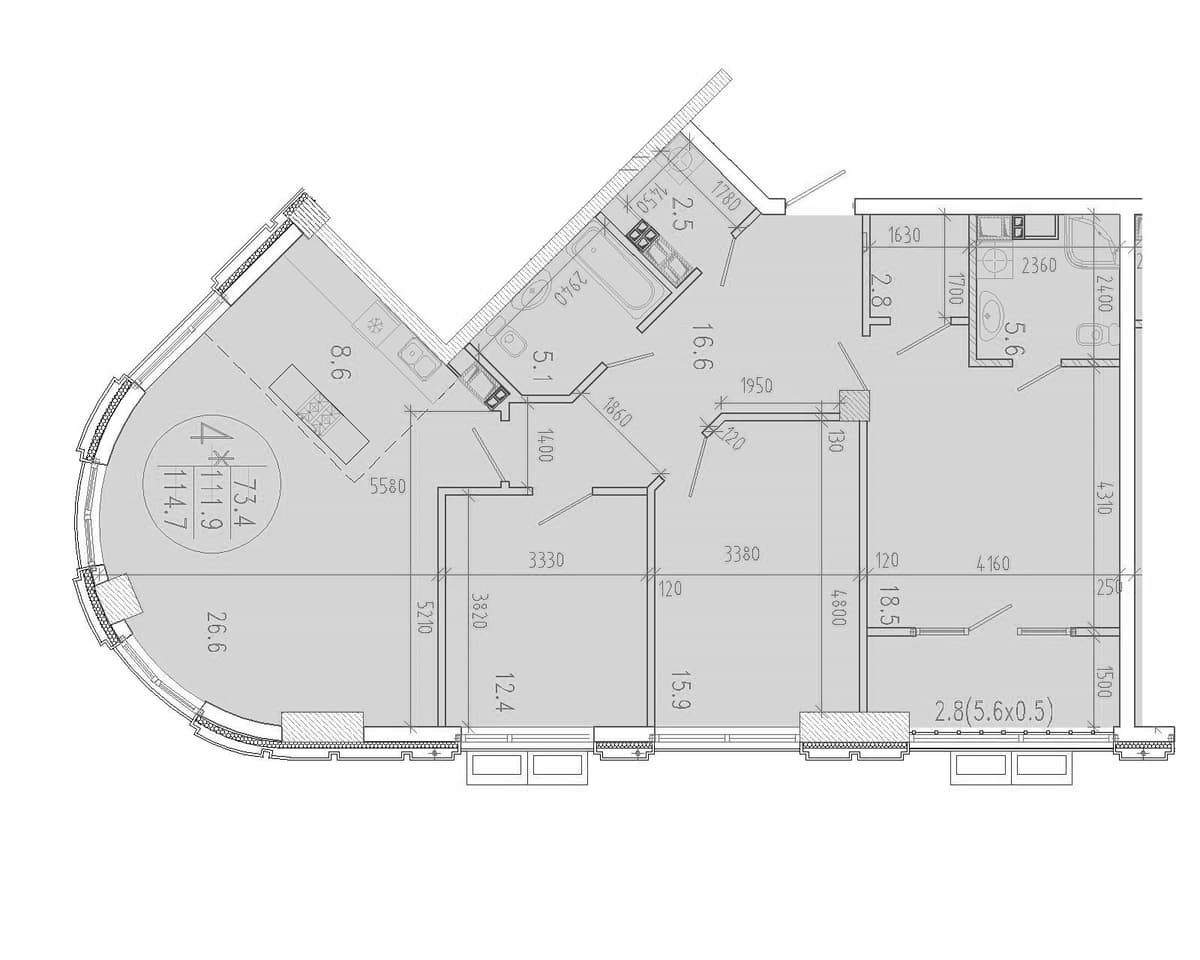 Продается 4-комн. квартира, 114.7 м²