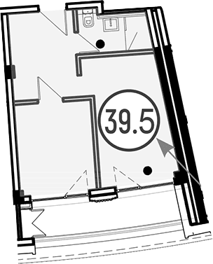 Продается 1-комн. квартира, 39.5 м²