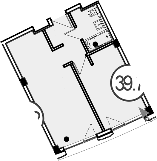 Продается 1-комн. квартира, 39.7 м²