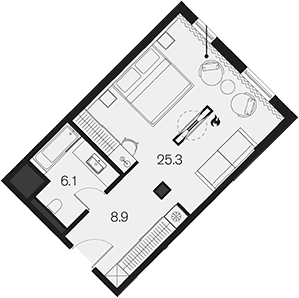 Продается 1-комн. квартира, 40.3 м²