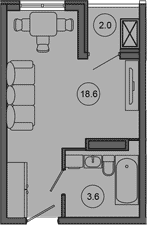 Продается 1-комн. квартира, 22.2 м²